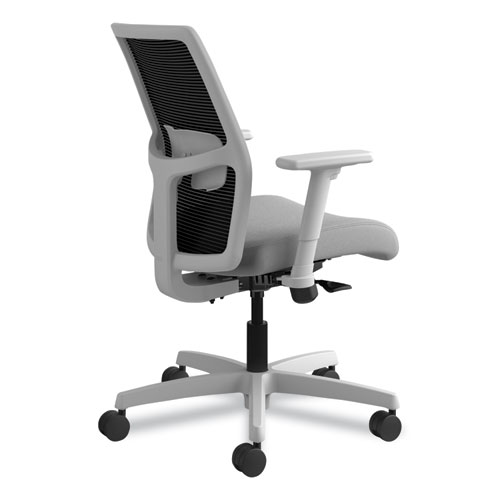HON Ignition 2.0 4-Way Stretch Low-Back Mesh Task Chair, Supports Up to 300 lb, Frost Seat, Charcoal Back, Titanium Base (I2L1IMLC22IK)