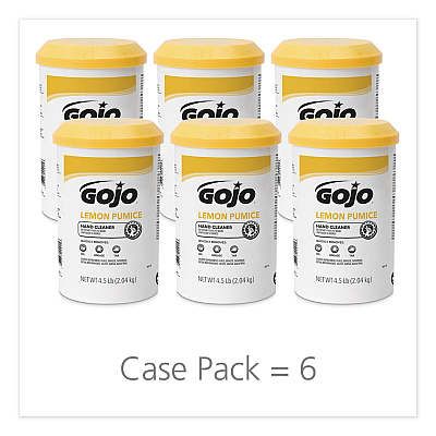 GOJO Pumice Hand Cleaner, Lemon Scent, 4.5 lb, 6/Carton (GOJ0915)