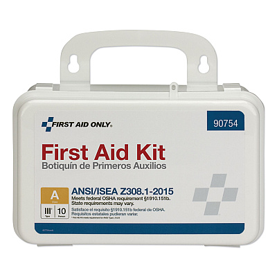 First Aid Only ANSI Class A 10 Person First Aid Kit, 71 Pieces, Plastic Case (FAO90754)