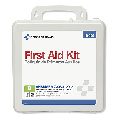 First Aid Only Bulk ANSI 2015 Compliant Class B Type III First Aid Kit for 50 People, 199 Pieces, Plastic Case (FAO90566)