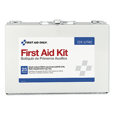 First Aid Only First Aid Kit for 25 People, 104 Pieces, OSHA Compliant, Metal Case (FAO224U)