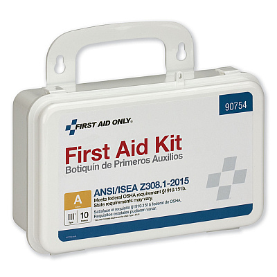 First Aid Only ANSI Class A 10 Person First Aid Kit, 71 Pieces, Plastic Case (FAO90754)