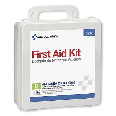 First Aid Only Bulk ANSI 2015 Compliant Class B Type III First Aid Kit for 50 People, 199 Pieces, Plastic Case (FAO90566)