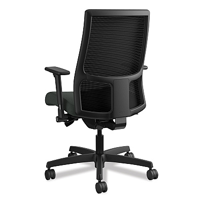 HON Ignition Series Mesh Mid-Back Work Chair, Supports Up to 300 lb, 17.5" to 22" Seat Height, Iron Ore Seat, Black Back/Base (HONIW103CU19)