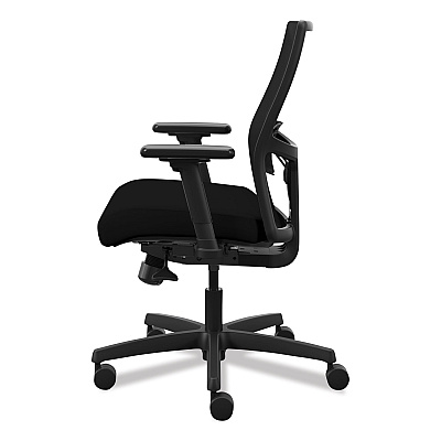 HON Ignition 2.0 4-Way Stretch Low-Back Mesh Task Chair, Supports Up to 300 lb, 16.75" to 21.25" Seat Height, Black (HONITLMK1MC10B)
