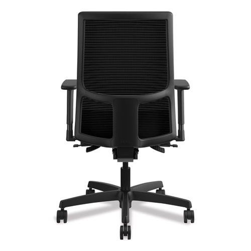 HON Ignition Series Mesh Mid-Back Work Chair, Supports Up to 300 lb, 17.5" to 22" Seat Height, Iron Ore Seat, Black Back/Base (IW103CU19)