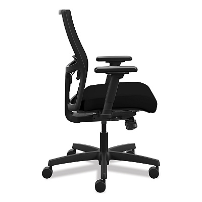 HON Ignition 2.0 4-Way Stretch Low-Back Mesh Task Chair, Supports Up to 300 lb, 16.75" to 21.25" Seat Height, Black (HONITLMK1MC10B)