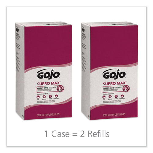 GOJO SUPRO MAX Hand Cleaner, Cherry, 5,000 mL Refill, 2/Carton (758202)