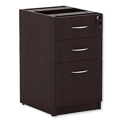Alera Valencia Series Full Pedestal File, Left/Right, 3-Drawers: Box/Box/File, Legal/Letter, Espresso, 15.63" x 20.5" x 28.5" (ALEVA532822ES)