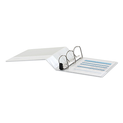 Universal Deluxe Easy-to-Open D-Ring View Binder, 3 Rings, 3" Capacity, 11 x 8.5, White (UNV30752)