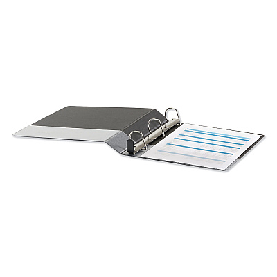 Universal Deluxe Easy-to-Open D-Ring View Binder, 3 Rings, 1.5" Capacity, 11 x 8.5, Black (UNV30721)