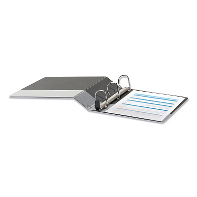 Universal Deluxe Easy-to-Open D-Ring View Binder, 3 Rings, 2" Capacity, 11 x 8.5, Black (UNV30731)