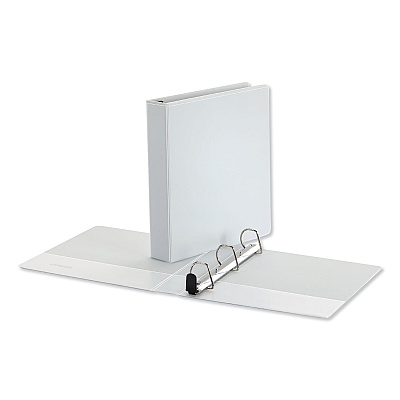 Universal Deluxe Easy-to-Open D-Ring View Binder, 3 Rings, 1.5" Capacity, 11 x 8.5, White (UNV30722)