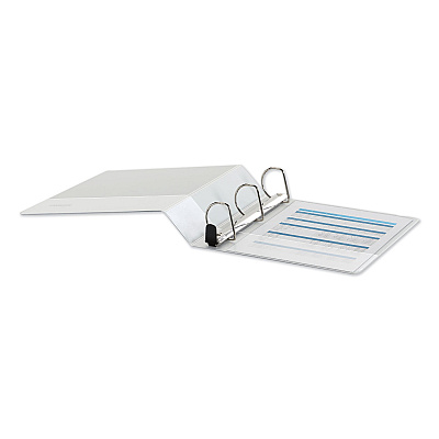 Universal Deluxe Easy-to-Open D-Ring View Binder, 3 Rings, 2" Capacity, 11 x 8.5, White (UNV30732)