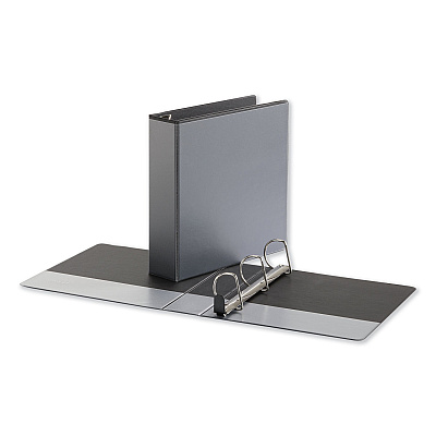 Universal Deluxe Easy-to-Open D-Ring View Binder, 3 Rings, 2" Capacity, 11 x 8.5, Black (UNV30731)
