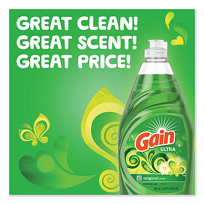 Dishwashing Liquid, Gain Original, 38 oz Bottle (74346EA)