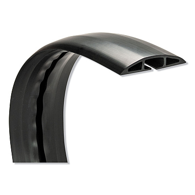 Innovera Floor Sleeve Cable Management, 2.5" x 0.5" Channel, 72" Long, Black (IVR39665)