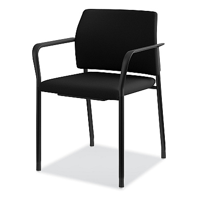 HON Accommodate Series Guest Chair with Arms, Fabric Upholstery, 23.25" x 22.25" x 32", Black Seat/Back, Charblack Legs, 2/Carton (HONSGS6FBC10C)
