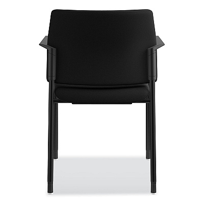 HON Accommodate Series Guest Chair with Arms, Fabric Upholstery, 23.25" x 22.25" x 32", Black Seat/Back, Charblack Legs, 2/Carton (HONSGS6FBC10C)
