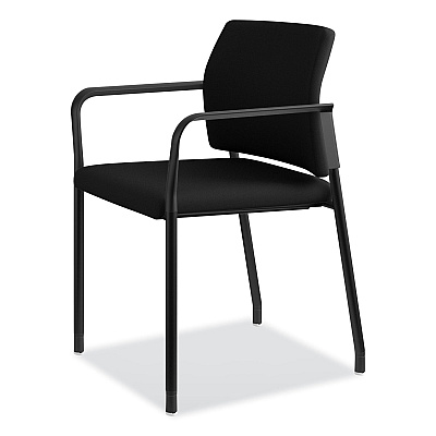 HON Accommodate Series Guest Chair with Arms, Fabric Upholstery, 23.25" x 22.25" x 32", Black Seat/Back, Charblack Legs, 2/Carton (HONSGS6FBC10C)