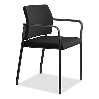 HON Accommodate Series Guest Chair with Arms, Fabric Upholstery, 23.25" x 22.25" x 32", Black Seat/Back, Charblack Legs, 2/Carton (HONSGS6FBC10C)