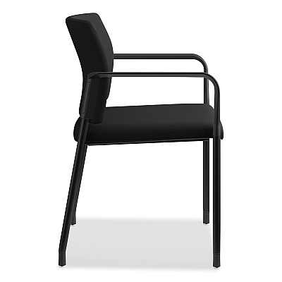 HON Accommodate Series Guest Chair with Arms, Fabric Upholstery, 23.25" x 22.25" x 32", Black Seat/Back, Charblack Legs, 2/Carton (HONSGS6FBC10C)