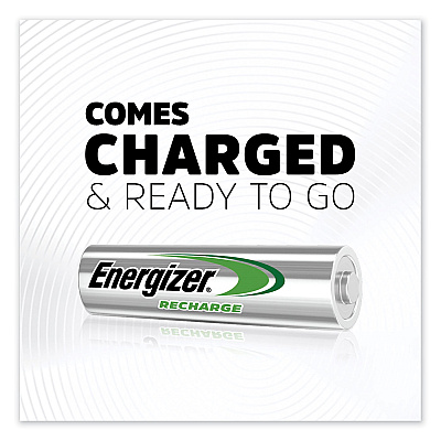 Energizer NiMH Rechargeable AA Batteries, 1.2 V, 8/Pack (EVENH15BP8)