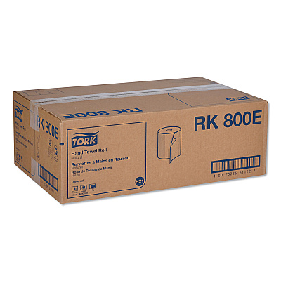 Tork Universal Hardwound Roll Towel, 1-Ply, 7.88" x 800 ft, Natural, 6/Carton (TRKRK800E)