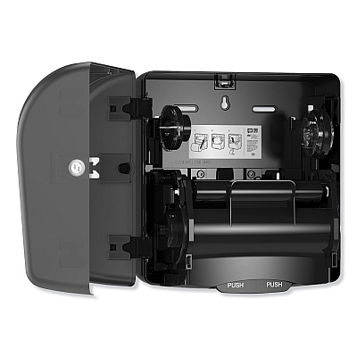 Tork Mini Mechanical Hand Towel Roll Dispenser, For H71 System, 11.75 x 7.5 x 12.5, Black (TRK774728)
