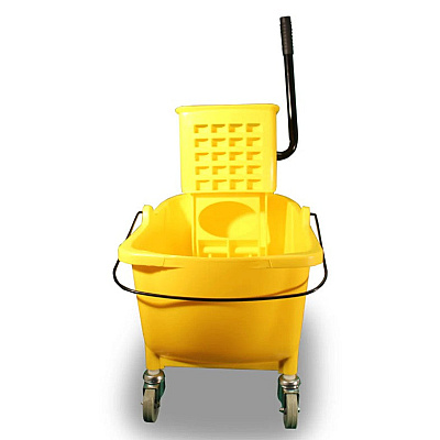 Impact Sidepress Wringer And Plastic Mop Bucket Combo, 35 Quart Capacity, Low-front & High-back Ergonomic Design, Accommodates 12–32 Oz Mops, Easy-measure Embossed Graduations, 1 Per Case, Case Of 1 (7Y/2636-3Y)