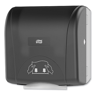 Tork Mini Mechanical Hand Towel Roll Dispenser, For H71 System, 11.75 x 7.5 x 12.5, Black (TRK774728)