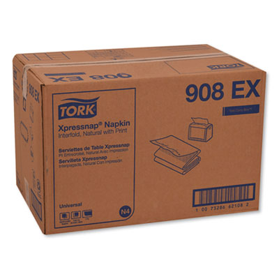 Tork Xpressnap Interfold Dispenser Napkins, 1-Ply, 13 X 8.5, Natural, 500/pack, 12 Packs/carton (TRK908EX)