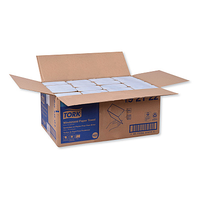 Tork Windshield Towel, 2-Ply, 9.13 x 10.25, Blue, 140/Pack, 16 Packs/Carton (TRK192122)