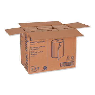 Tork Universal Hardwound Roll Towel, 1-Ply, 7.88" x 600 ft, Natural, 12/Carton (TRKRK600E)