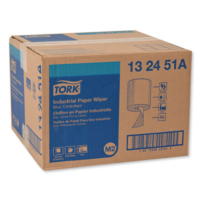 Tork Industrial Paper Wiper, 4-Ply, 10 x 15.75, Blue, 190 Wipes/Roll, 4 Roll/Carton (TRK132451A)