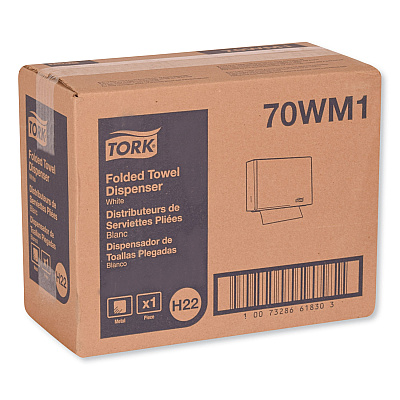 Tork Singlefold Hand Towel Dispenser, 11.75 x 5.75 x 9.25, White (TRK70WM1)