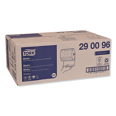 Tork Premium Soft Matic Hand Towel Roll, 2-Ply, 7.7 x 575 ft, White, 704/Roll, 6 Rolls/Carton (TRK290096)