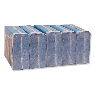 Tork Industrial Paper Wiper, 4-Ply, 12.8 x 16.4, Unscented, Blue, 90/Pack, 5 Packs/Carton (TRK440278)