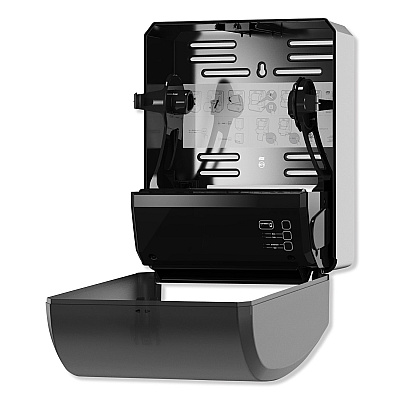 Tork Electronic Hand Towel Roll Dispenser, 7.5" Roll, 12.32 x 9.32 x 15.95, Black (TRK771728)