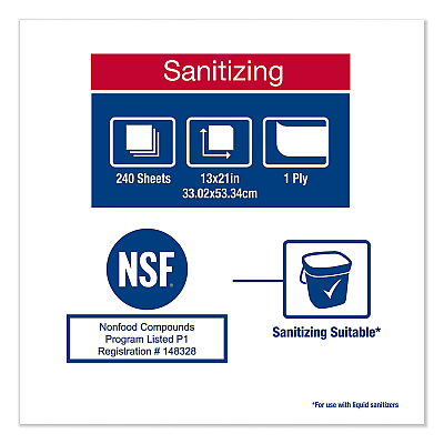 Tork Foodservice Cloth, 13 x 21, Blue, 240/Carton (TRK192181A)