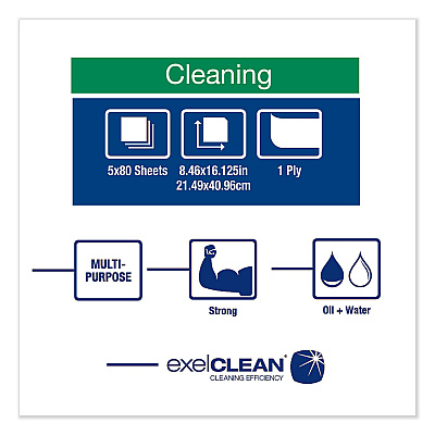 Tork Heavy-Duty Cleaning Cloth, 8.46 x 16.13, White, 80/Box, 5 Boxes/Carton (TRK5301755)