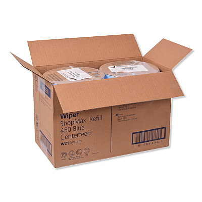 Tork Advanced ShopMax Wiper 450, Centerfeed Refill, 9.9 x 13.1, Blue, 200/Roll, 2 Rolls/Carton (TRK450338)