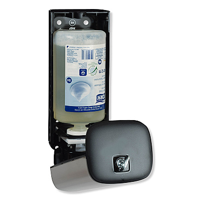 Tork Foam Skincare Manual Dispenser, 1 L Bottle; 33 oz Bottle, 4.25 x 4.25 x 11.38, Stainless Steel (TRK466000)