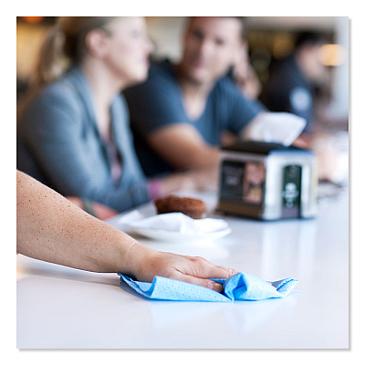 Tork Foodservice Cloth, 13 x 21, Blue, 150/Carton (TRK192196)