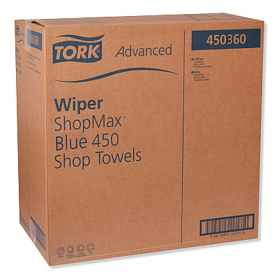 Tork Advanced ShopMax Wiper 450, 11 x 9.4, Blue, 60/Roll, 30 Rolls/Carton (TRK450360)