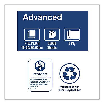 Tork Centerfeed Hand Towel, 2-Ply, 7.6 x 11.8, White, 600/Roll, 6 Rolls/Carton (TRK121204)