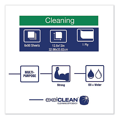 Tork Heavy-Duty Cleaning Cloth, 12.6 x 13, White, 50/Pack, 6 Packs/Carton (TRK5301505)
