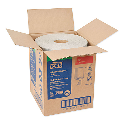 Tork Industrial Cleaning Cloths, 1-Ply, 12.6 x 10, Gray, 500 Wipes/Roll (TRK520337)