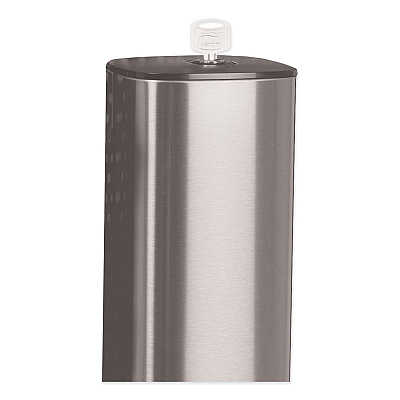 Tork Foam Skincare Manual Dispenser, 1 L Bottle; 33 oz Bottle, 4.25 x 4.25 x 11.38, Stainless Steel (TRK466000)