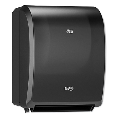 Tork Electronic Hand Towel Roll Dispenser, 7.5" Roll, 12.32 x 9.32 x 15.95, Black (TRK771728)